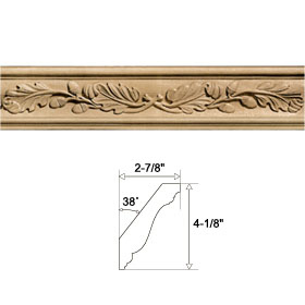 White Oak Leaf/ Acorn Crown Molding 5