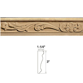 Scroll & Shell Chair Rail Molding 3