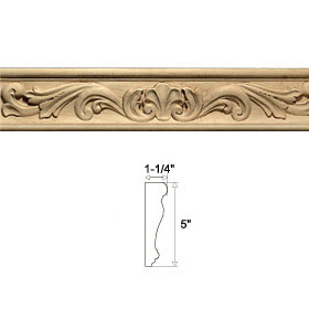 Scroll & Shell Chair Rail Molding 5