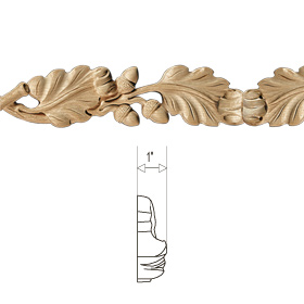 White Oak Leaf/Acorn Pierced Molding 3