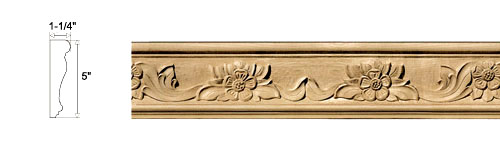 Floral Chair Rail Molding 5